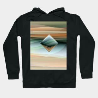 floating dıamond shape on futuristic landscape background Hoodie